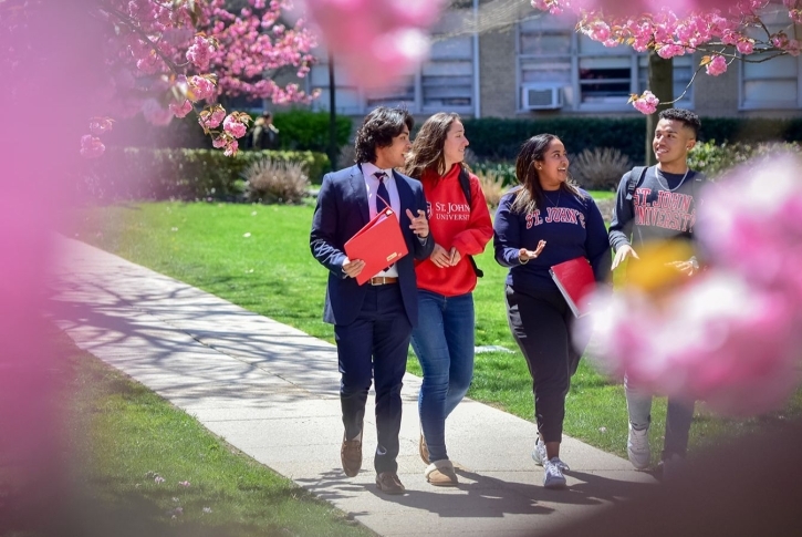 Students walking on campus